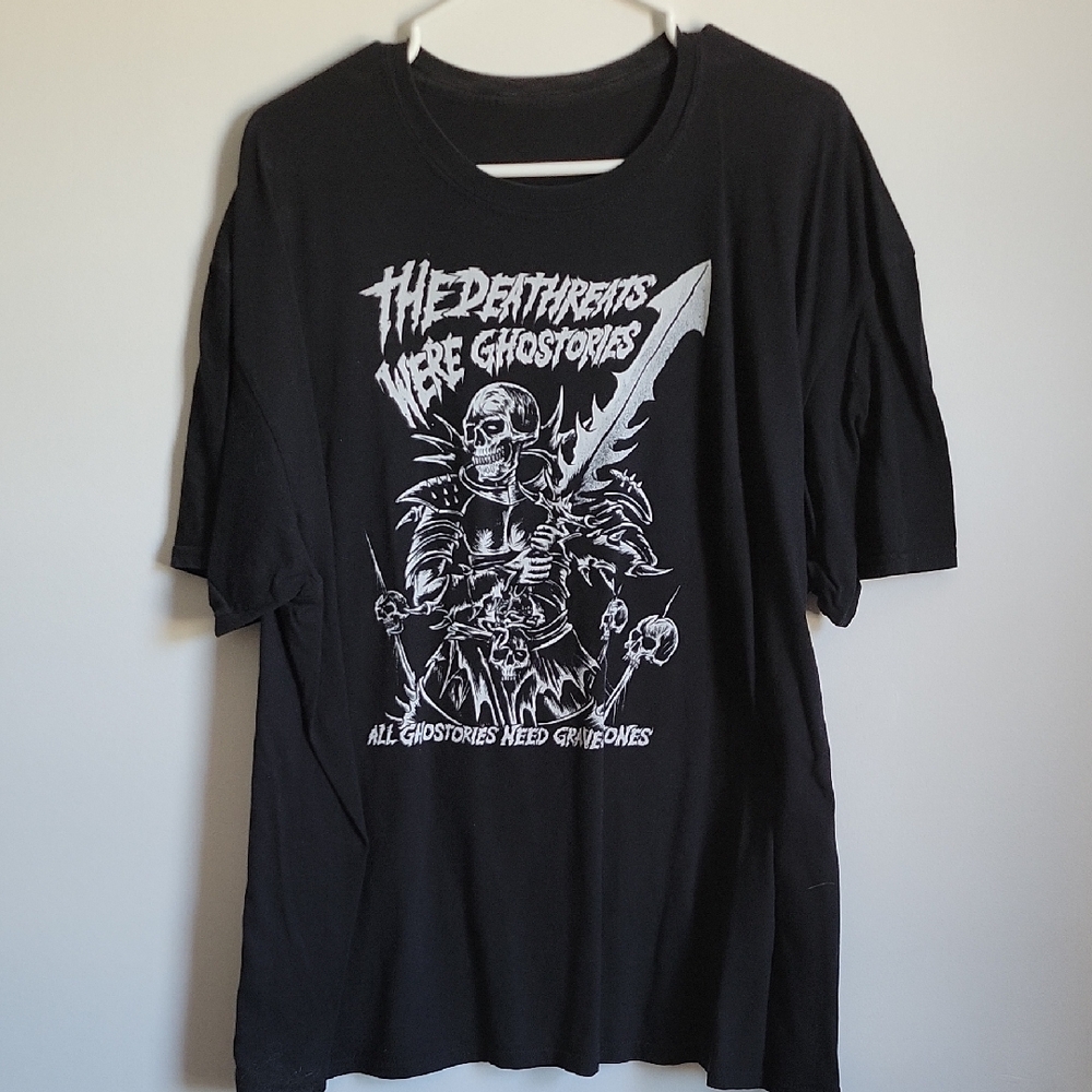 Black Graphic T-Shirt with Skeleton Design